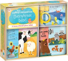 MON COFFRET NAISSANCE JAUNE - 3 LIVRES D EVEIL POUR BEBE