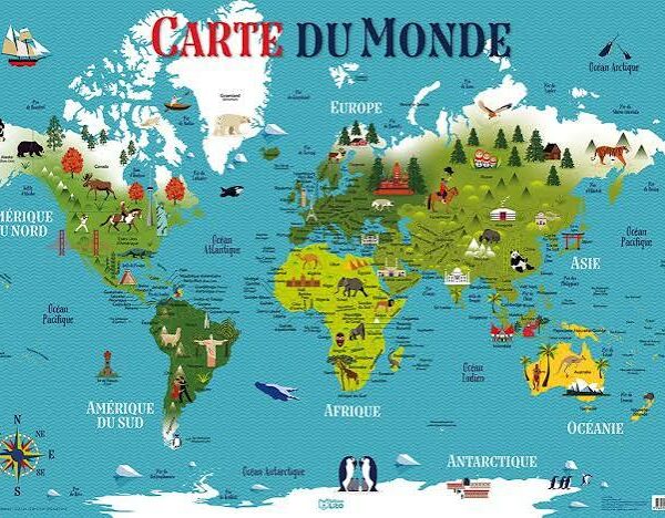 POSTER CARTE DU MONDE